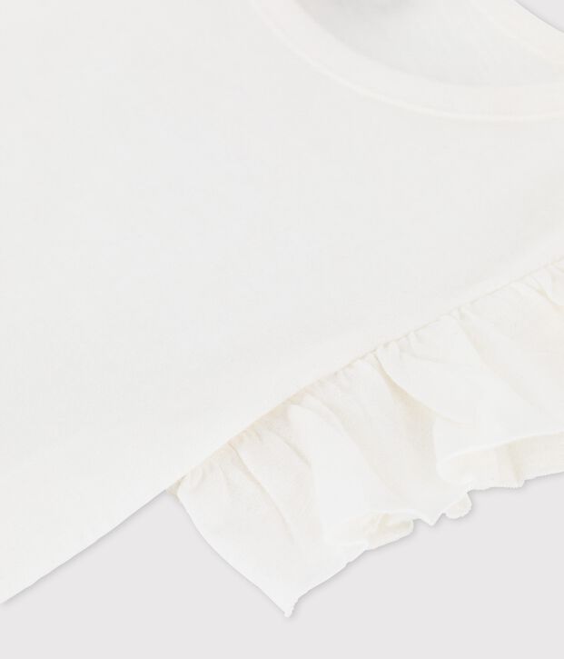 T-shirt a maniche corte in cotone bambina bianco