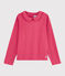 T-shirt bambina a maniche lunghe in cotone rosa POPPY