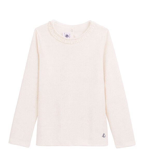 Tee-shirt millerighe a maniche lunghe bianco MARSHMALLOW/rosa COPPER