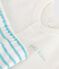 Completo nascita due pezzi in cotone con parte inferiore a righe blu MARSHMALLOW/ AQUATIC