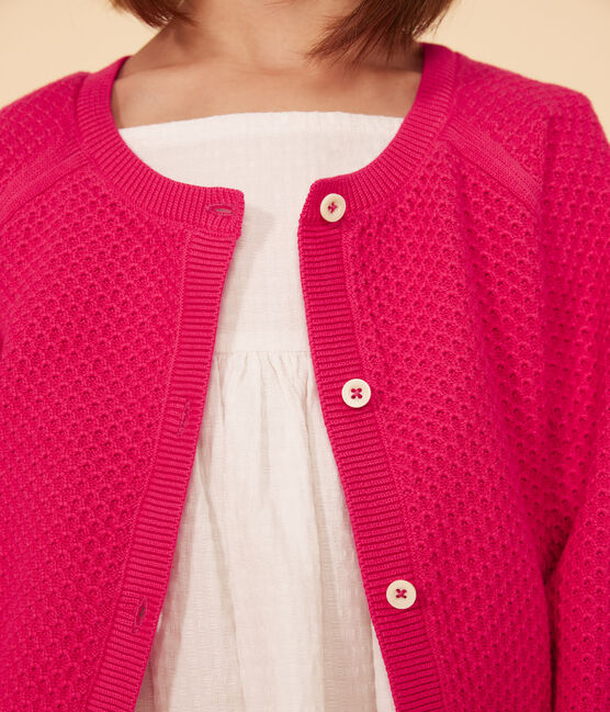 Cardigan in cotone bambina rosa DELHI