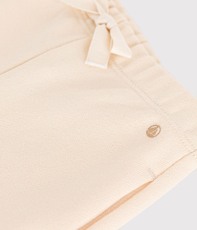 Pantaloni in tessuto felpato per beb&egrave; ecru
