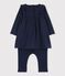 Abito legging in maglia di velluto bebè femmina blu SMOKING