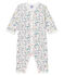 Tutina senza piedi a costine da neonata bianco MARSHMALLOW/bianco MULTICO