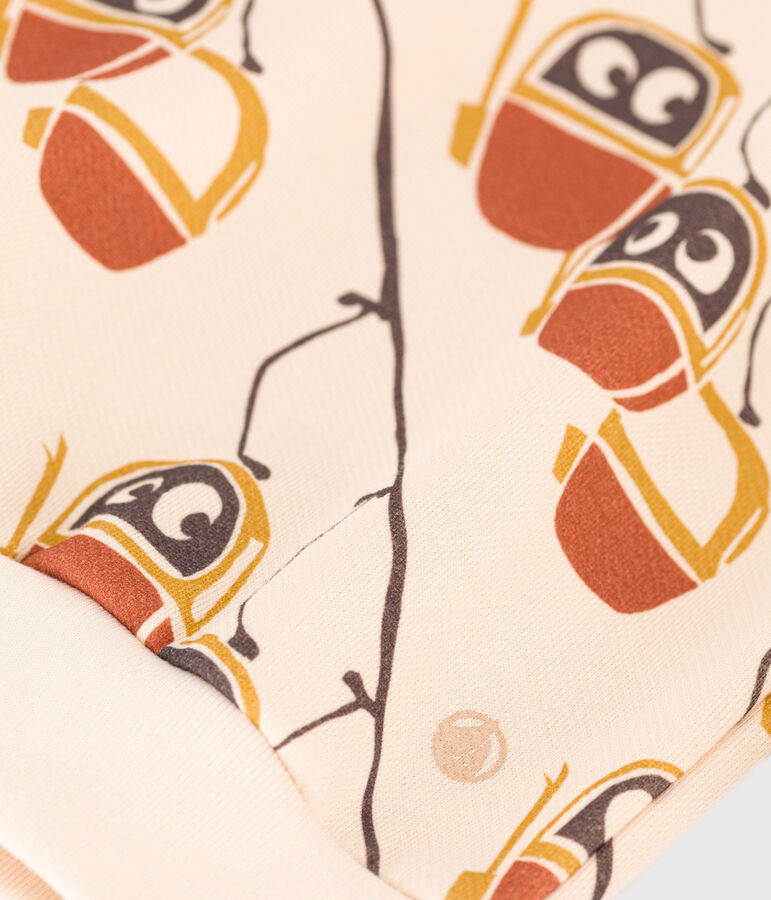 Felpa in molleton stampato bambino unisex ecru/grigio