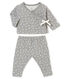 Coordinato per bebé femmina in tubique jacquard