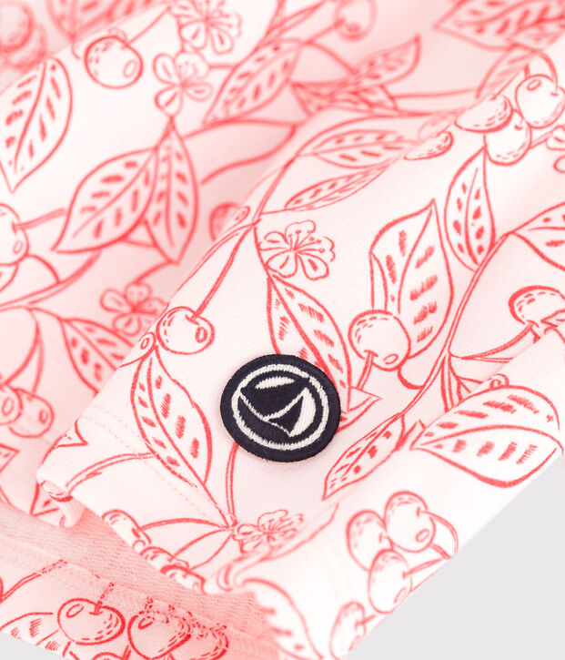 Shorts in cotone con stampa bambina rosa/rosso