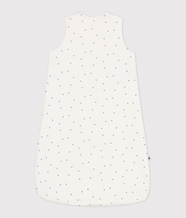 Sacco nanna per neonato in cotone stampato TOG 1.5 bianco/blu