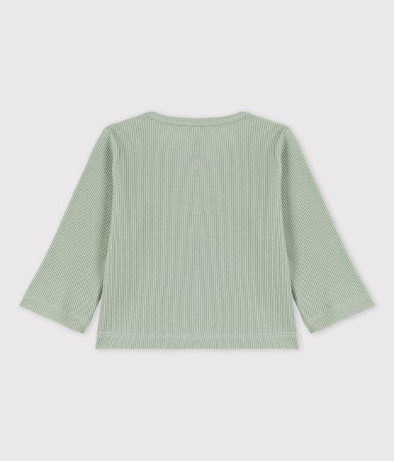 Cardigan per bebè in cotone e Lyocell verde HERBIER