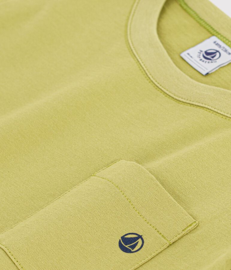 T-shirt a maniche corte in cotone tinta unita bambino verde