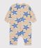 Tutina lunga in cotone con stampa di stelle neonato beige/multicolore