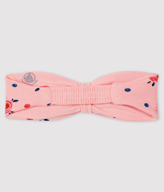 Fascia con fiocco bebè femmina rosa MINOIS/bianco MULTICO
