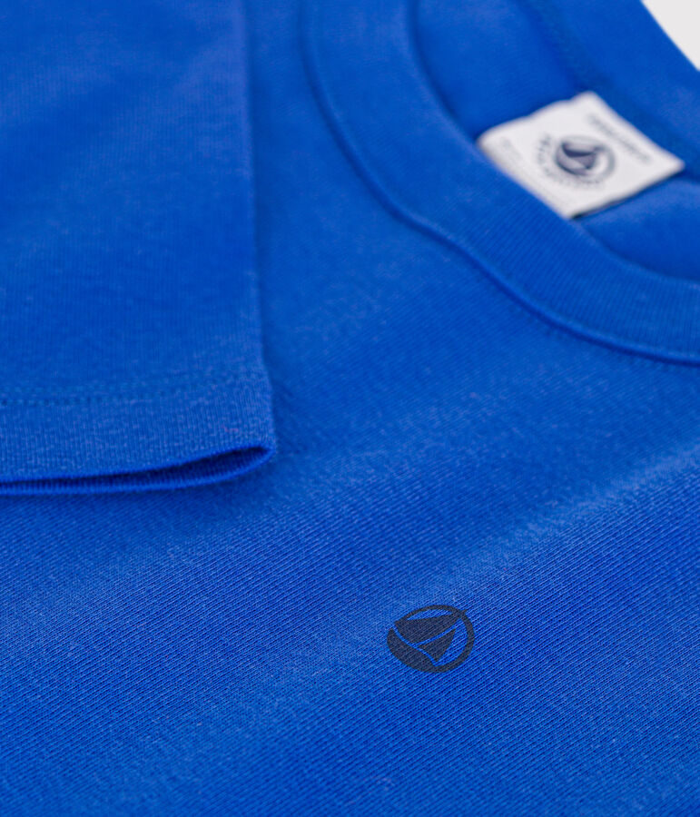 T-shirt a maniche lunghe a costine bambina/bambino blu