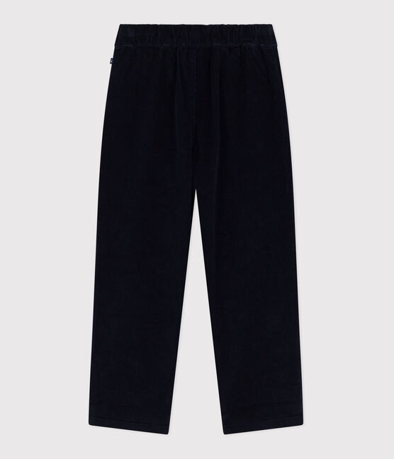Pantaloni dritti in velluto tinta unita bambino blu SMOKING