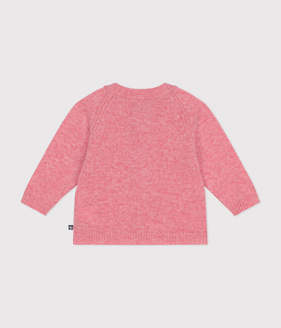 Cardigan in maglia con lana neonato rosa ROSELINE CHINE