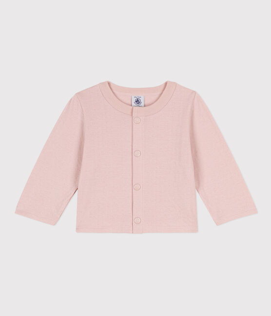 Cardigan bebè in tubique tinta unita rosa SALINE