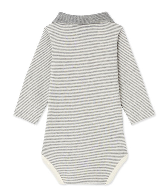 Body bebé maschio in millerighe grigio SUBWAY/beige COQUILLE