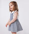 Abito salopette in cotone a righe neonato blu MEDIEVAL/bianco MARSHMALLOW
