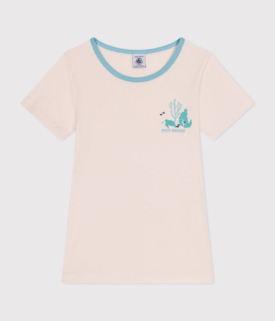 T-shirt bambino a maniche corte in cotone beige PANACOTTA