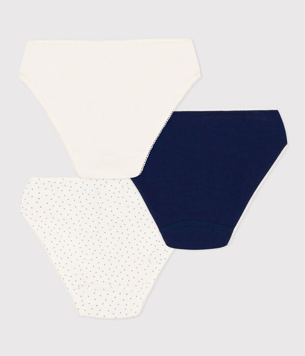 Confezione da 3 slip a pois in cotone ed elastam bambina multicolore