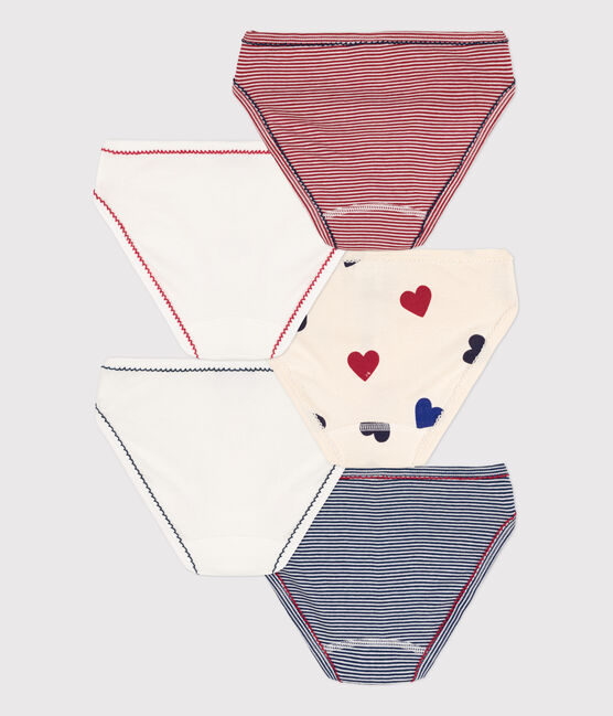 Confezione da 5 slip cuore bambina in cotone variante 1