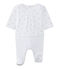Tutina per bebé unisex in doppio tessuto bianco ECUME/marrone SHITAKE