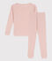 Pigiama tinta unita bambino unisex in cotone e Lyocell rosa SALINE