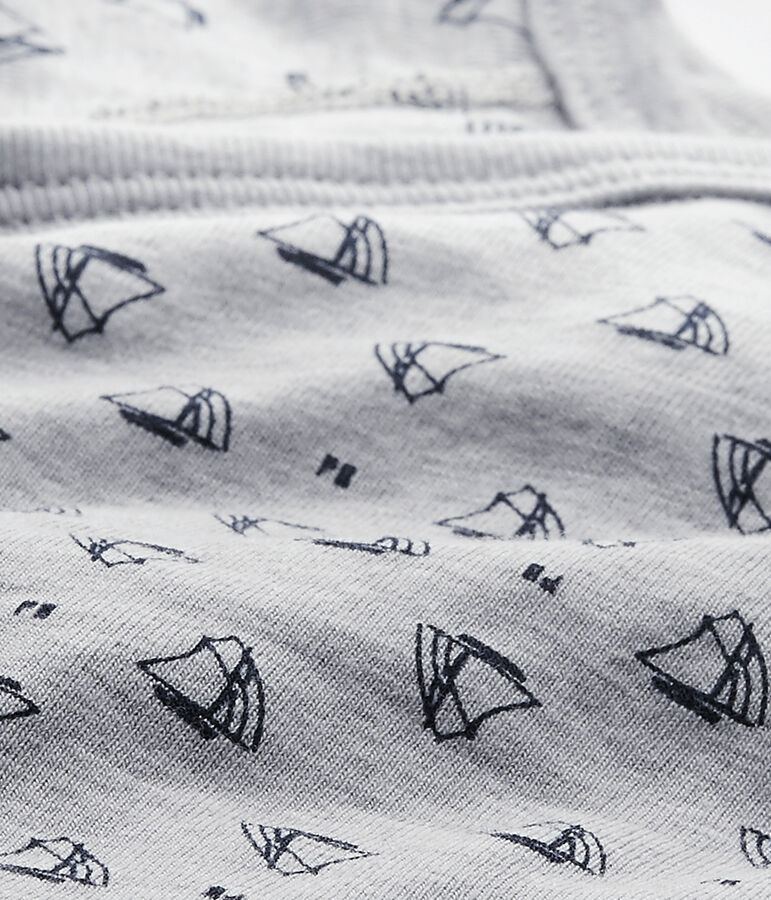 Body nascita per beb&eacute; maschio a maniche lunghe stampato grigio/blu