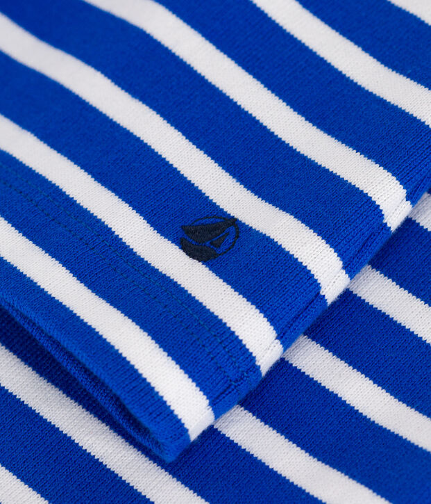 Marini&egrave;re a maniche lunghe in cotone donna blu/bianco