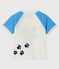 T-shirt maniche corte bebè maschio bianco MARSHMALLOW/blu JASMIN