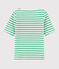 T-shirt a maniche corte in jersey bambina verde ALOEVERA/bianco MARSHMALLOW