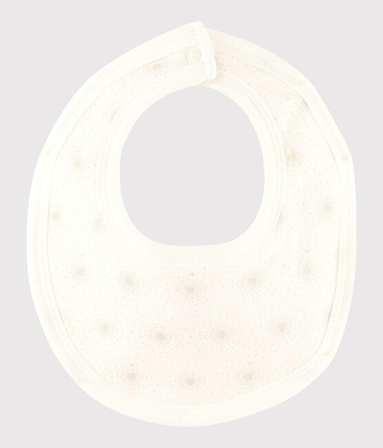 Bavetta bianca bebè in tubique con stampe bianco MARSHMALLOW/bianco MULTICO