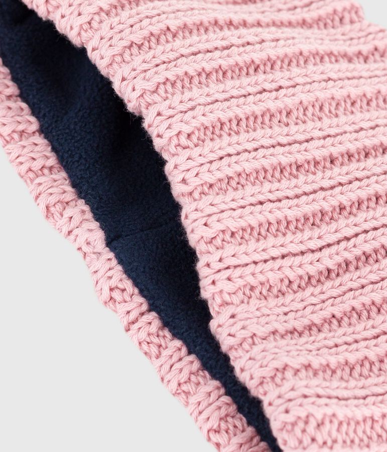 Snood in maglia foderata in pile neonata rosa
