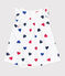 Abito a maniche corte in cotone e body integrato a tre cuori neonata bianco MARSHMALLOW/bianco MULTICO