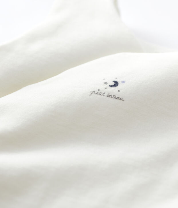 Sacco nanna beb&egrave; in ciniglia di cotone biologico bianco