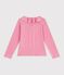 T-shirt con colletto a maniche lunghe tinta unita bambino rosa
