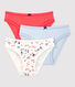 Confezione da 3 slip bambina fantasia Parigi in cotone biologico