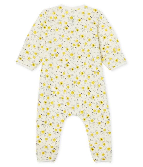 Tutina lunga da bebè in lana e cotone bianco MARSHMALLOW/bianco MULTICO