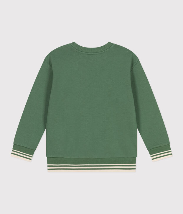 Felpa in cotone stampato bambino unisex verde