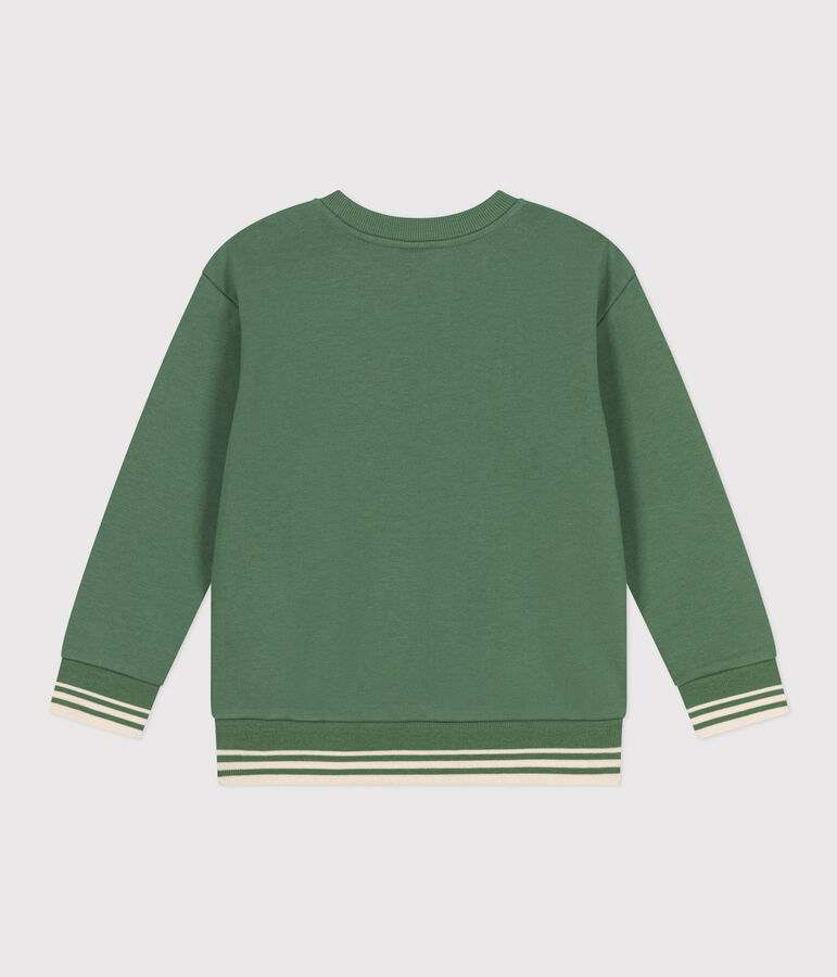 Felpa in cotone stampato bambino unisex verde