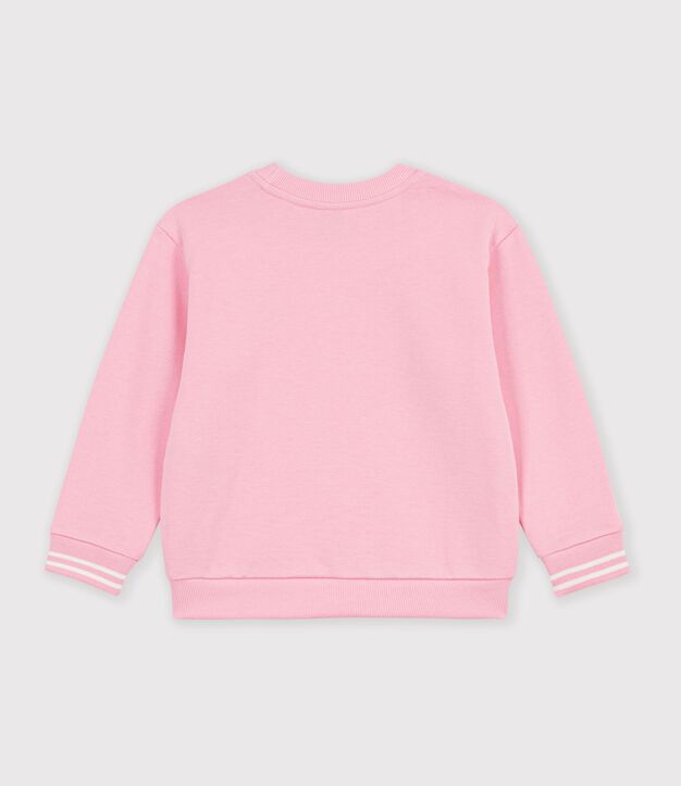 Felpa in cotone tinta unita bambina rosa