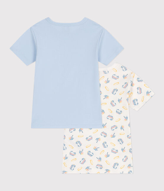 Set da 2 T-shirt a maniche corte in cotone con furgoni stampati bambino variante 1