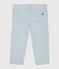 Pantalone bebè maschietto in seersucker (tessuto goffrato) blu ACIER/bianco MARSHMALLOW
