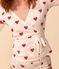 Cardigan scaldacuore in cotone BIO Donna bianco MARSHMALLOW/rosso TERKUIT