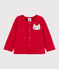 Cardigan bebè femmina in molleton rosso TERKUIT