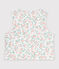 Cardigan senza maniche double face in cotone con stampa neonata bianco/rosa