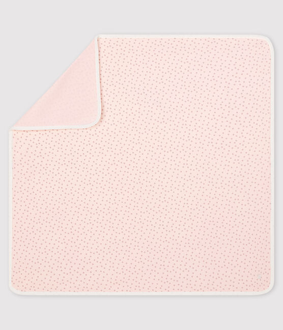 Copertina nascita bebè a costine rosa FLEUR/grigio CONCRETE