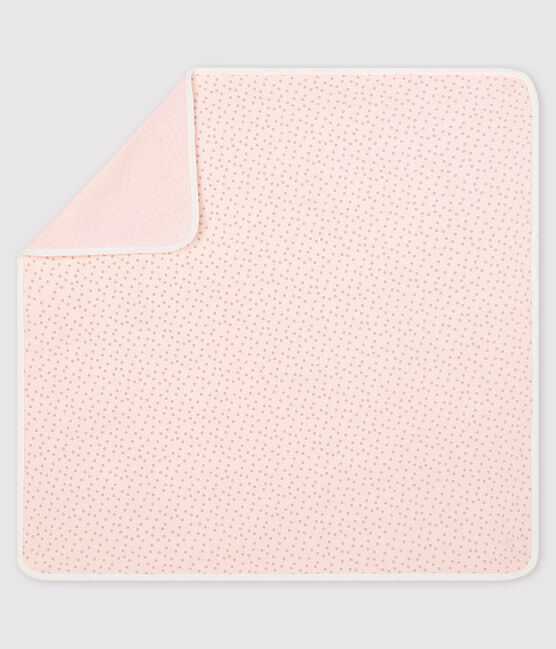 Lenzuolo maternità bebè in cotone biologico rosa FLEUR/grigio CONCRETE