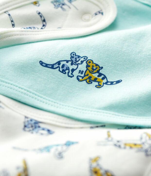 Confezione da 2 bavaglini in cotone biologico multicolore