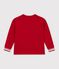 T-shirt a maniche lunghe in cotone tinta unita bambino rosso